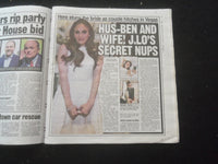 2022 JULY 18 NEW YORK POST NEWSPAPER - JENNIFER LOPEZ AND BEN AFFLECK MARRIED