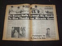 1966 AUGUST 1 MIDNIGHT NEWSPAPER - HAMMERS NAILS INTO HIS HANDS - NP 7366