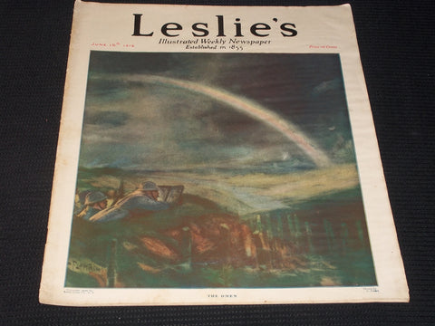 1916 JUNE 15 LESLIE'S ILLUSTRATED MAGAZINE - THE OMEN COVER - E 5556