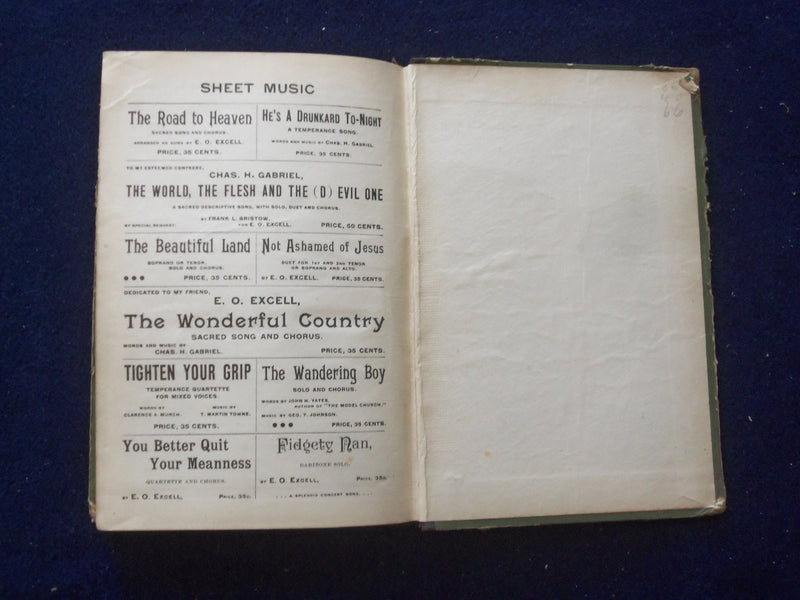 1894 TRIUMPHANT SONGS NO. 4 HARDCOVER BOOK PUBLISHED BY E.O. EXCELL- KD 8437