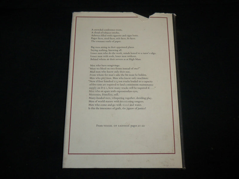 1969 VESSEL OF SADNESS HARDCOVER BOOK BY WILLIAM WOODRUFF - KD 6678