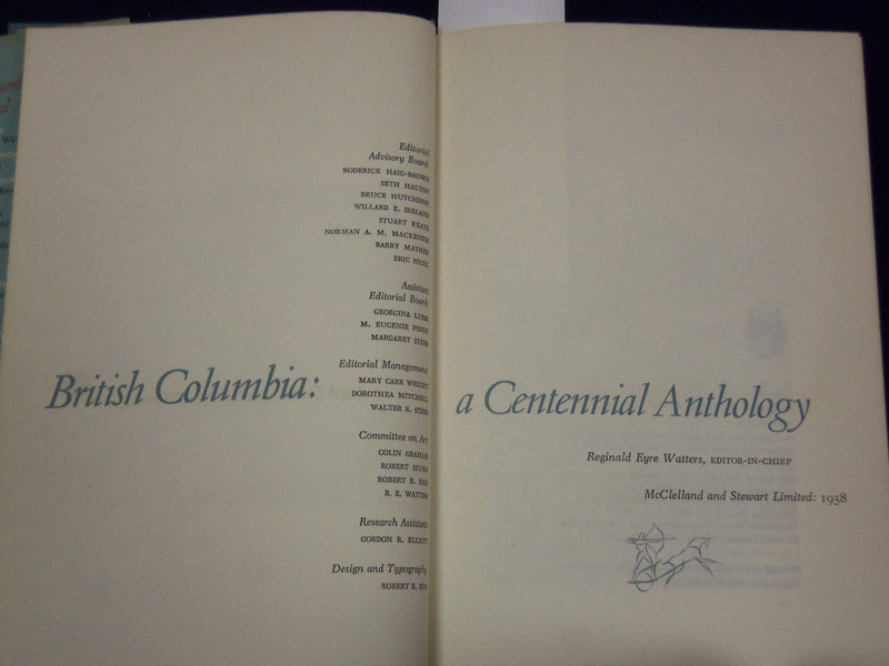 1978 BRITISH COLUMBIA CENTENNIAL ANTHOLOGY WALTERS BOOK LOT OF 3 - KD 2609