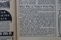 1938 MAR 20 SUNDAY MIRROR NEWSPAPER MAGAZINE SECTION-JEANETTE MACDONALD- NP 9075
