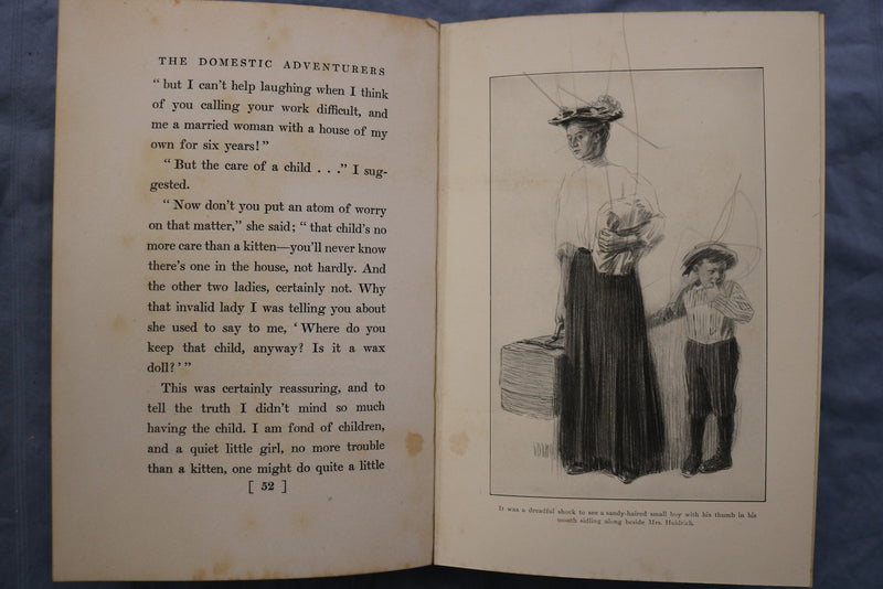 1907 THE DOMESTIC ADVENTURES HARDCOVER BOOK BY JOSEPHINE DASKAM BACON - KD 9594