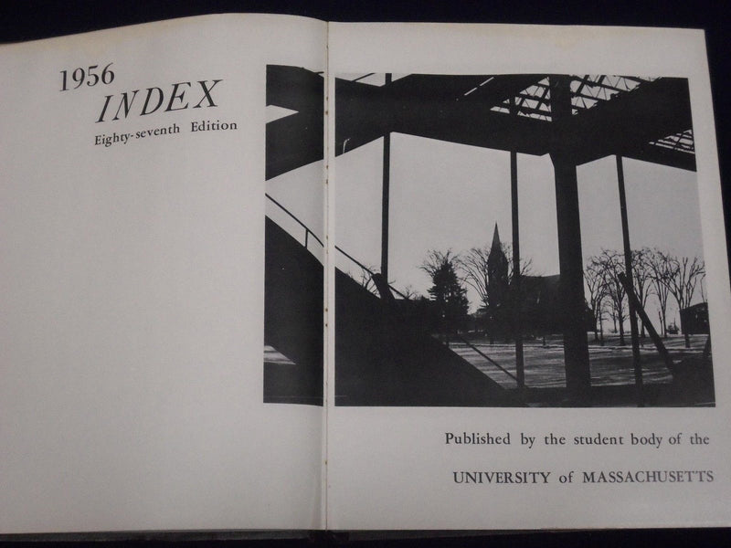 1956 INDEX UNIVERSITY OF MASSACHUSETTS COLLEGE YEARBOOK - GREAT PHOTOS - YB 849