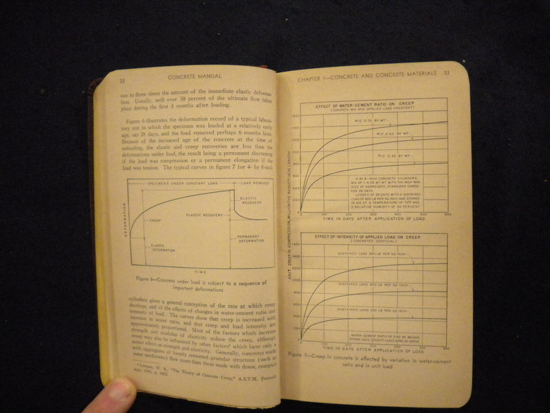 1951 CONCRETE MANUAL SOFT SOFT LEATHER COVER BOOK - 5TH EDITION - KD 8064