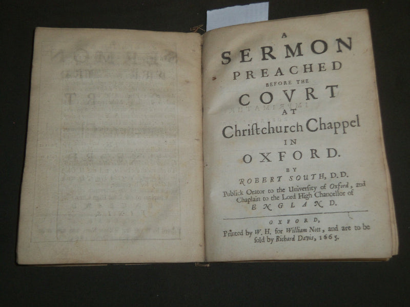 1666 A SERMON PREACHED BEFORE THE KING & SERMON BEFORE THE COURT - J 4801
