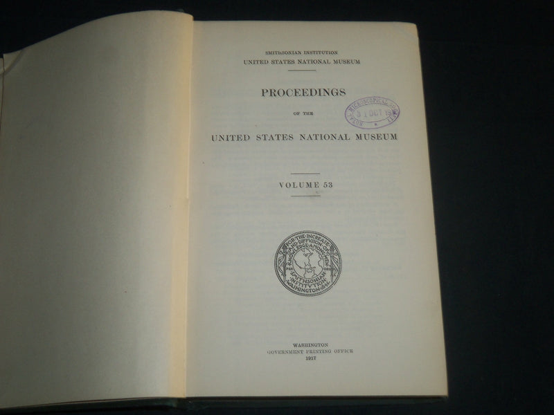 1917-1921 UNITED STATES NATIONAL MUSEUM PROCEEDING VOLUME LOT OF 3 - KD 4678