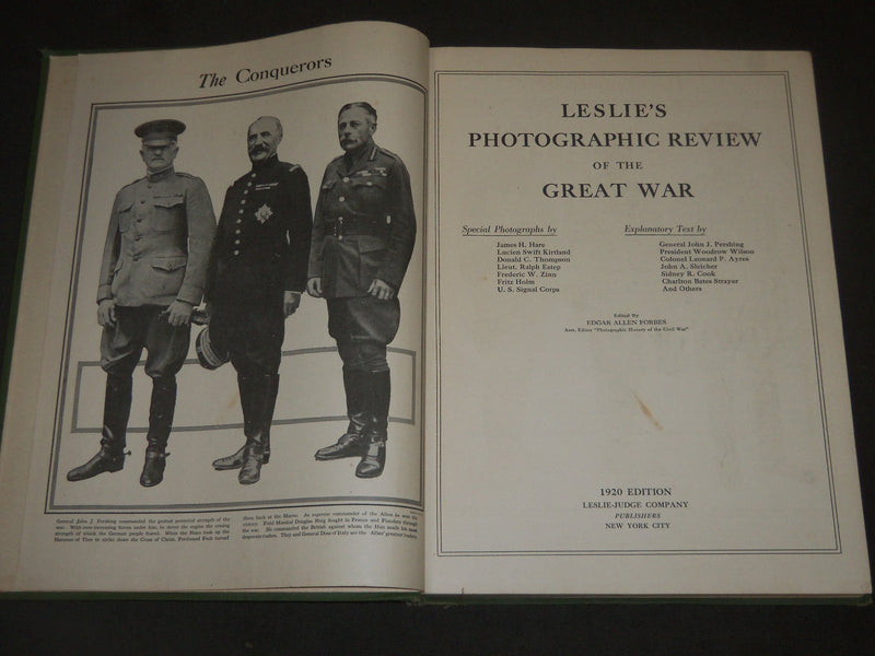 1920 LESLIE'S PHOTOGRAPHIC REVIEW OF THE GREAT WAR - PHOTOS OF WWI - KD 1350R