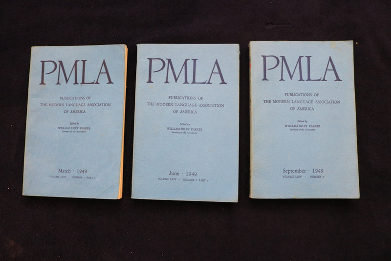 1949-1951 PUBLICATIONS OF THE MODERN LANGUAGE ASSOC. OF AMERICA-LOT OF 5-O 3414