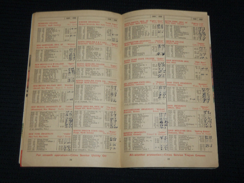1950 GRANTLAND RICE'S FOOTBALL GUIDE - SOFTCOVER - CITIES SERVICE - J 6919