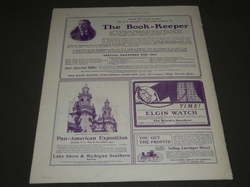 1901 MARCH 2 THE SATURDAY EVENING POST MAGAZINE - ILLUSTRATED COVER - SP 523