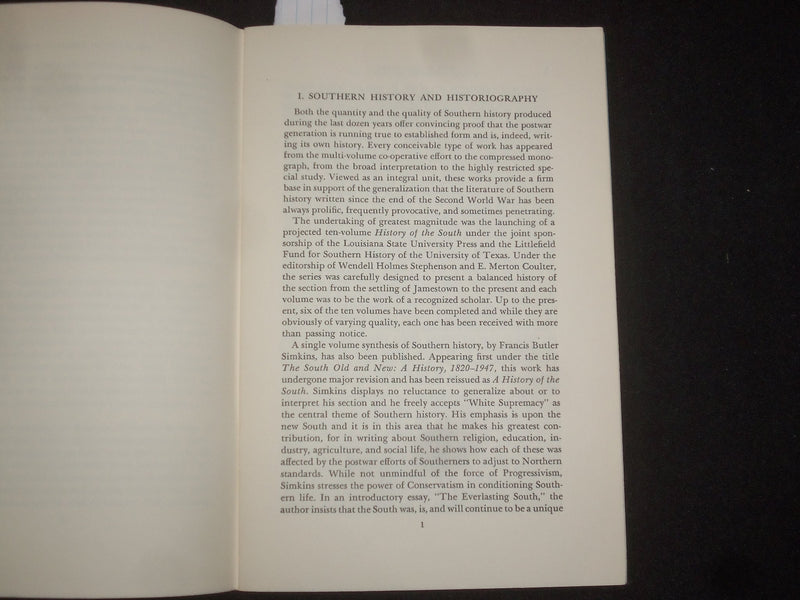 1957 THE SOUTH IN AMERICAN HISTORY SOFTCOVER BOOK BY OTIS A. SINGLETARY - J 9866