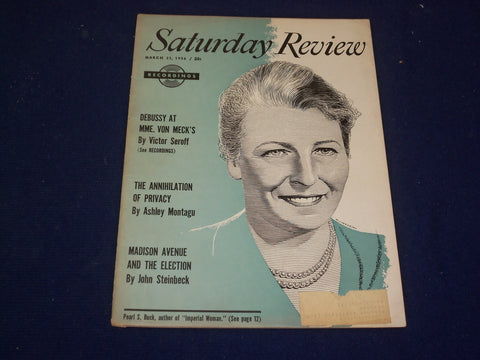 1956 MARCH 31 SATURDAY REVIEW MAGAZINE - PEARL S. BUCK - SP 9440