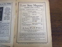 1925 AUGUST 8 LOVE STORY MAGAZINE ILLUSTRATED - MARGARET GIBBONS - K 1135
