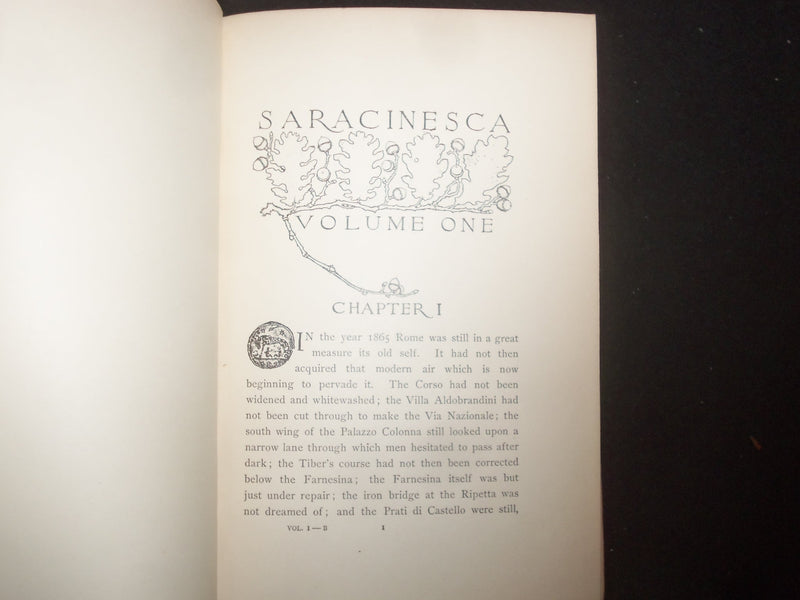 1899 SARACINESCA HARDCOVER BOOKS BY F. MARION CRAWFORD - 2 VOLUMES - KD 9277