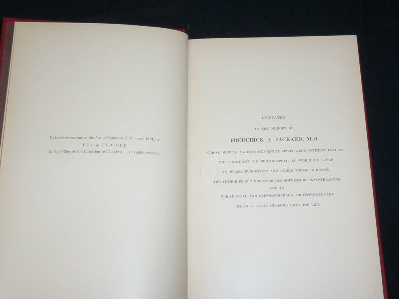 1914 BLOOD PRESSURE ITS CLINICAL APPLICATIONS BOOK BY GEORGE NORRIS - KD 2761Z