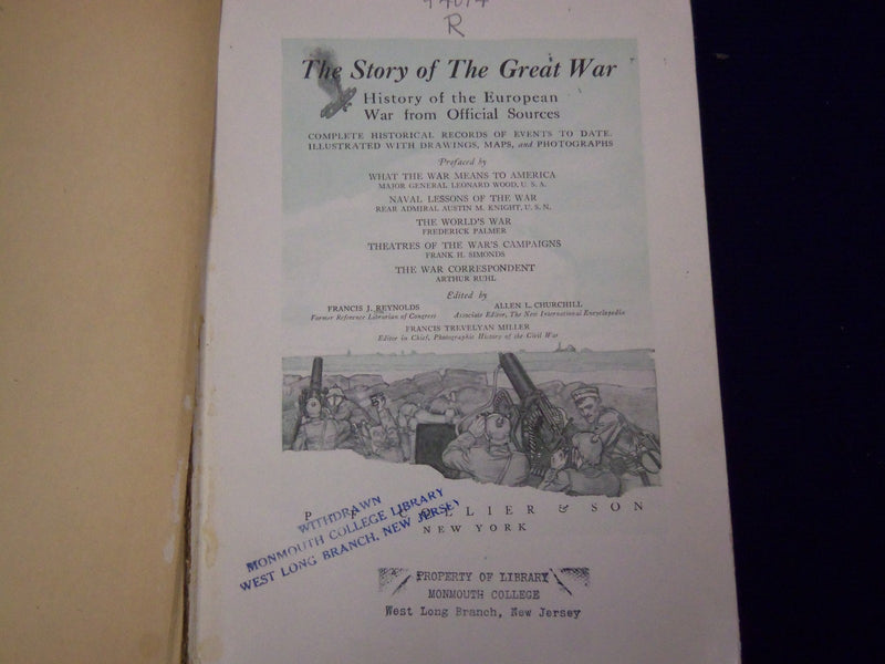 1916 THE STORY OF THE GREAT WAR PUB. BY P. F. COLLIER & SON 6 VOLUMES - KD 1415