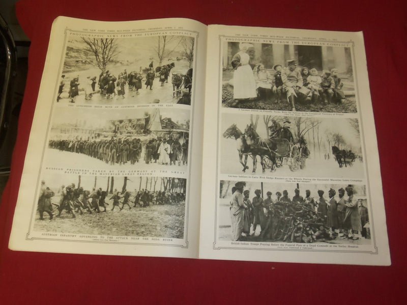 1915 APRIL 1 NY TIMES PICTORIAL SECTION - GENERAL VON KUSMANEK - NP 3951