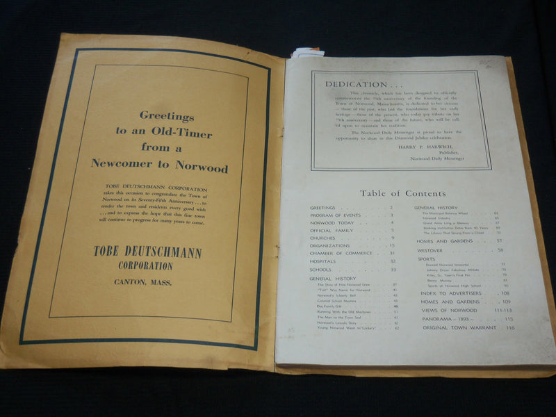 1947 NORWOOD 75TH ANNIVERSARY COMMEMORATION AND CHRONICLE - NP 5647