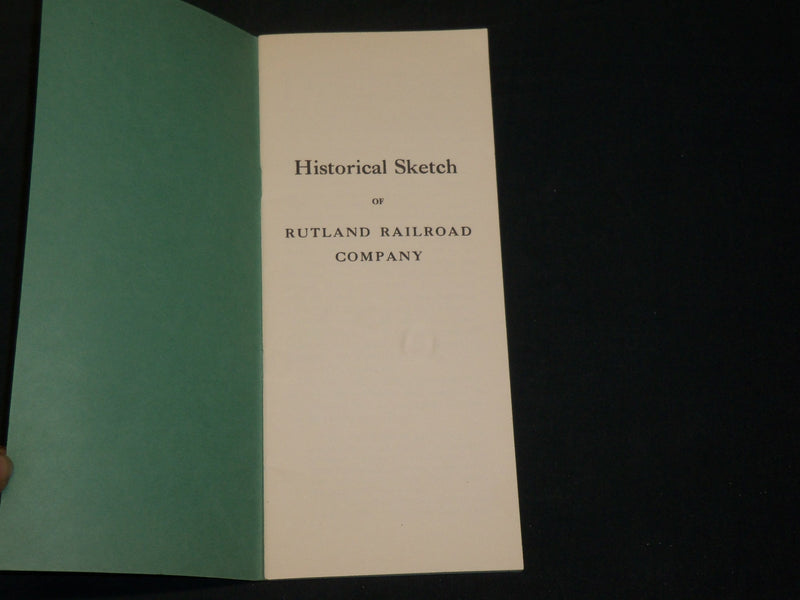 1949 RUTLAND RAILROAD COMPANY HISTORICAL SKETCH BOOK - SECOND EDITION - J 5956