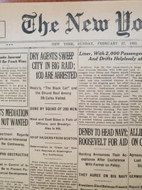 1921 FEBRUARY 27 NEW YORK TIMES - DRY AGENTS SWEEP CITY IN BIG RAID - NT 8128