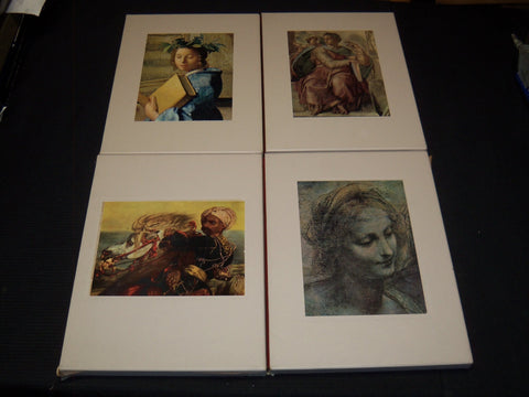 1966 THE WORLD OF LEONARDO - MICHAELANGELO BOOK LOT OF 4 - NICE PRINTS - R 732I