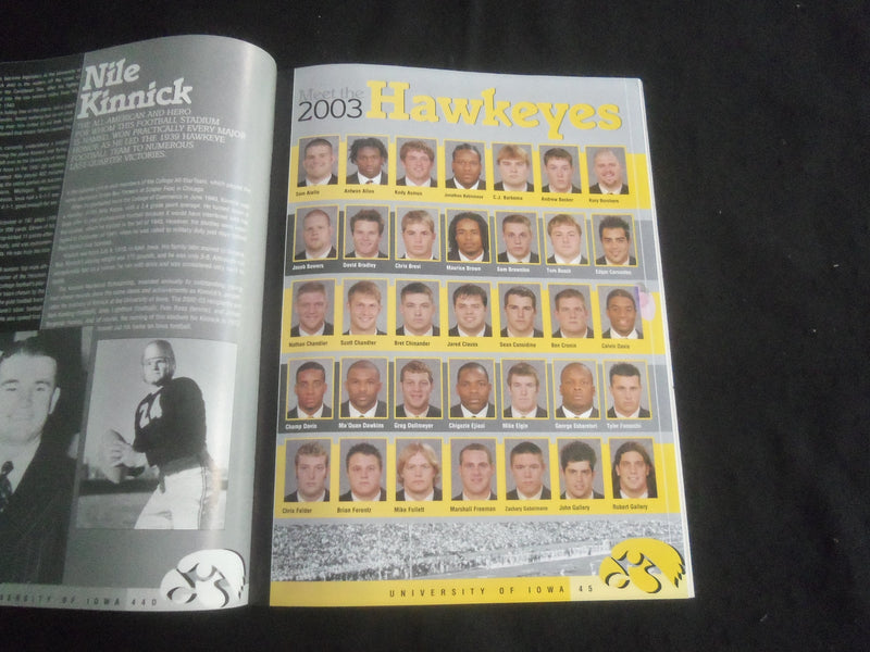 2003 OCTOBER 25 FOOTBALL PROGRAM - UNIV OF IOWA VS PENN STATE UNIV - B 5533Y