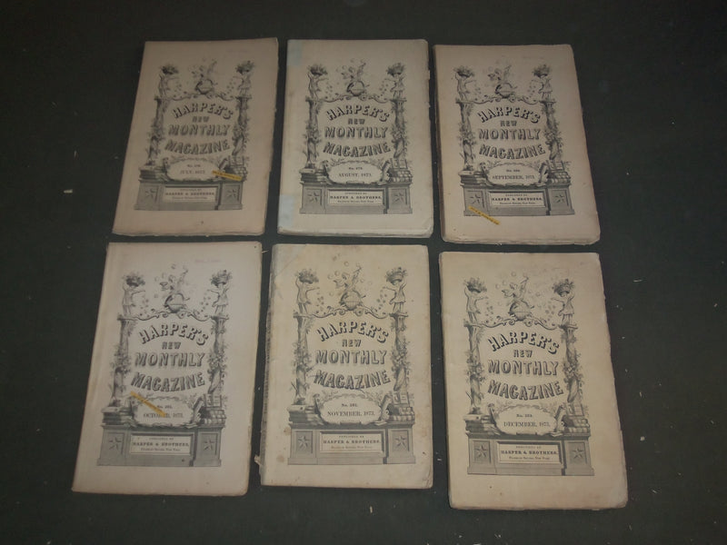 1873 HARPER'S MONTHLY MAGAZINE -LOT OF 12 -COMPLETE YEAR - STORIES & ADS-WR 518D