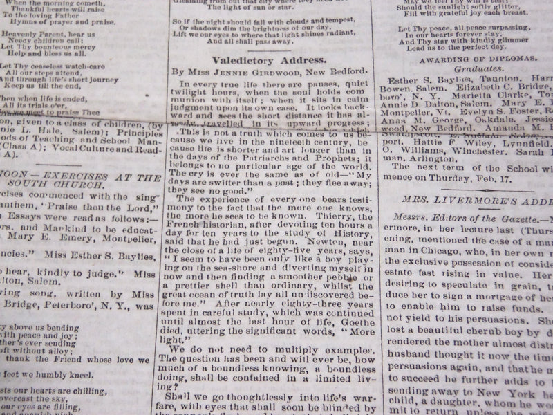 1870 ESSEX COUNTY MERCURY NEWSPAPER LOT OF 41 -SALEM MASSACHUSETTS- NP 2879