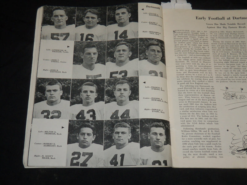 1945 OCTOBER 6 DARTMOUTH VS. PENNSYLVANIA COLLEGE FOOTBALL PROGRAM - J 5753