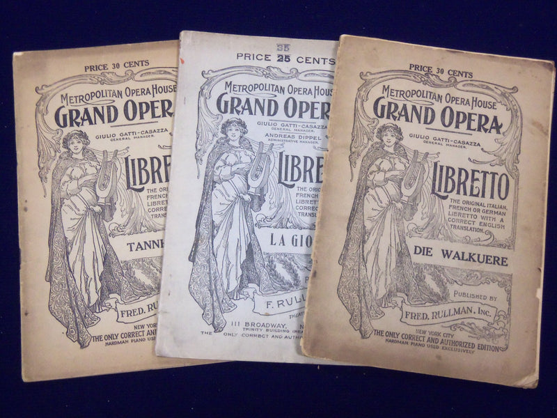 GRAND OPERA LIBRETTO LOT OF 23 ISSUES - RICHARD WAGNER - NEW YORK - O 530