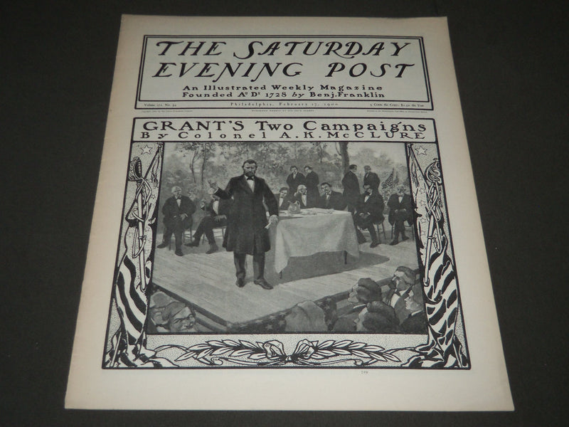 1900 FEBRUARY 17 THE SATURDAY EVENING POST MAGAZINE - ILLUSTRATED COVER - SP 571