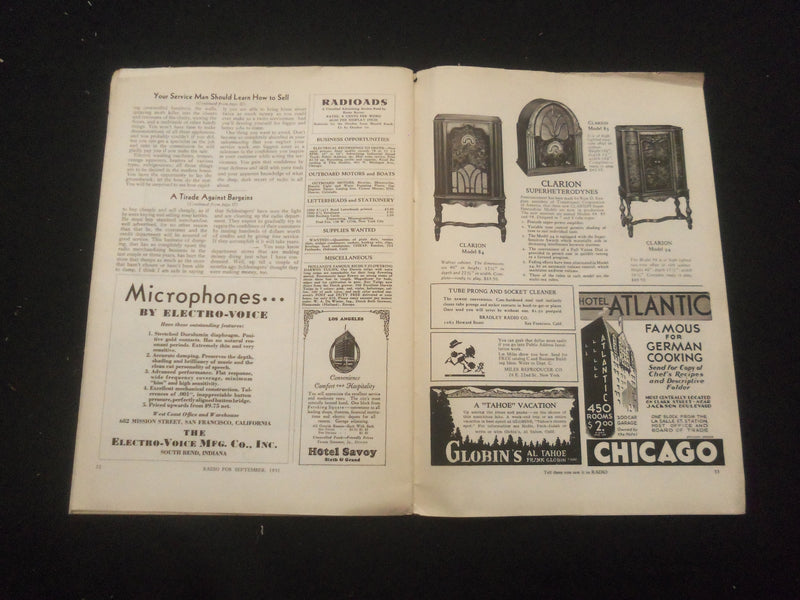 1931 SEPTEMBER RADIO MAGAZINE - THE NATIONAL TRADE MAGAZINE - B 433D