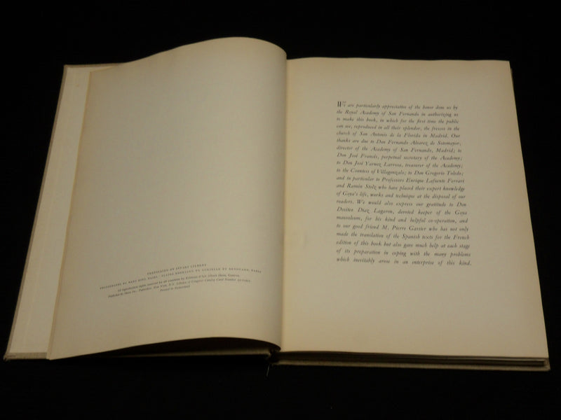 1955 GOYA - FRESCOS IN SAN ANTONIO DE LA FLORIDA HARDCOVER BOOK - R 717S
