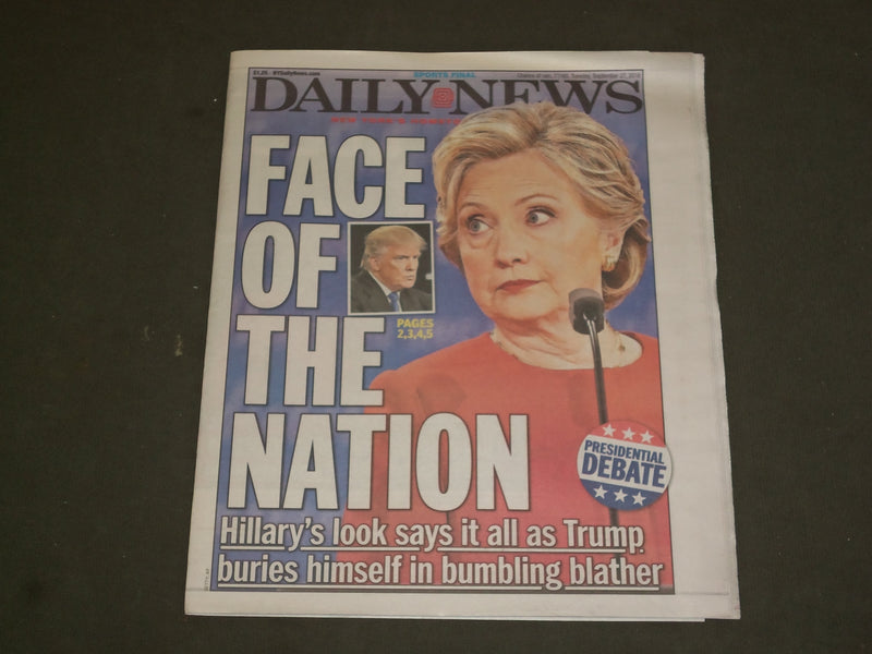 2016 SEPTEMBER 27 NEW YORK DAILY NEWS - CLINTON VS. TRUMP PRESIDENTIAL DEBATE