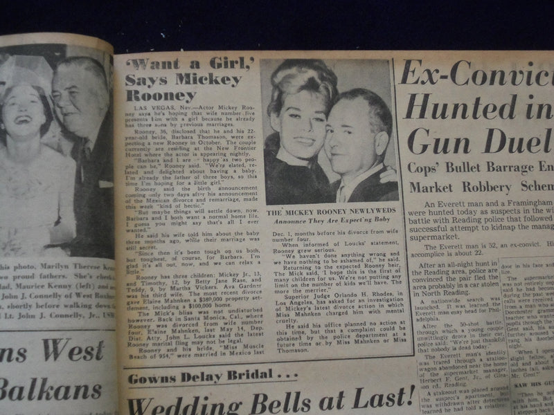 1959 JUNE 6 BOSTON AMERICAN NEWSPAPER - WOMAN SLAIN IN HUB HOTEL - NP 6227