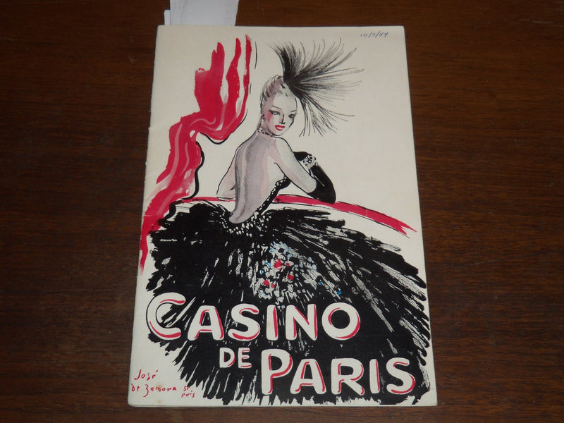 1954 CASINO DE PARIS FRENCH THEATRE PROGRAM W/ TICKET STUB - K 1089