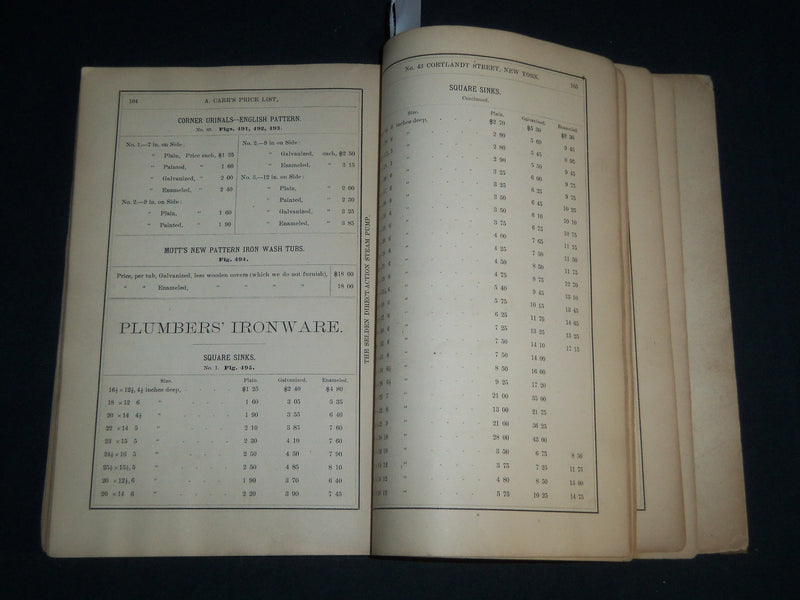 1874 A CARR WROUGHT IRON PIPE & FITTINGS PRICE LIST - NEW YORK - KD 5458