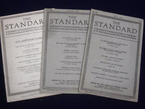 1919-1923 THE STANDARD ETHICAL THINKING MAGAZINE LOT OF 6 ISSUES - O 2695