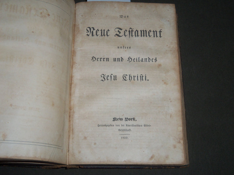 1852 DIE BIBEL OBER GANZE HEILIGE SCHRIFT GERMAN HARDCOVER BOOK - KD 4480
