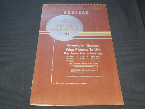1955 THE GEORGE WASHINGTON HANGERS CALENDAR SALESMAN SAMPLE SHEETS BOOK - C 21