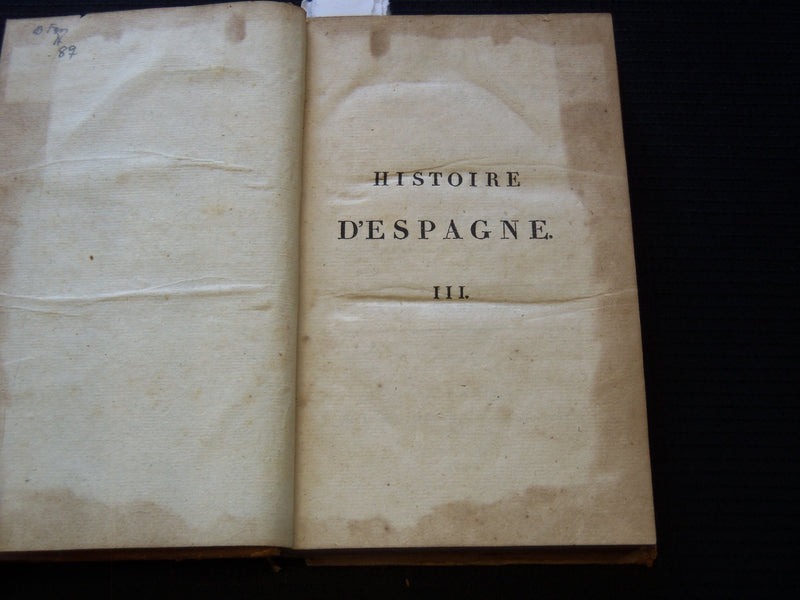1808 HISTOIRE D'ESPAGNE BY P. C. BRIAND VOLUME NO. 3 - FRENCH - KD 7671