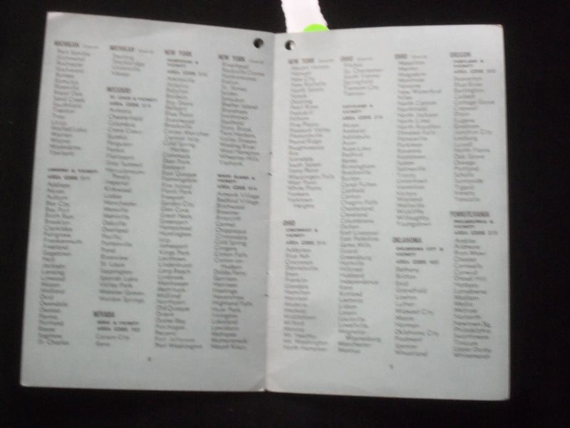 1950'S DIRECT DISTANCE DIALING FROM YOUR NJ BELL TELEPHONE SOFTCOVER BOOK-J 9859