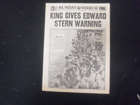 1937 MAY 23 NEW YORK SUNDAY MIRROR - KING GIVES EDWARD STERN WARNING - NP 2334