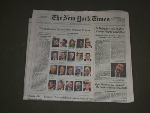 2017 APRIL 23 NEW YORK TIMES - DONALD TRUMP REACHES BEYOND WEST WING FOR COUNSEL
