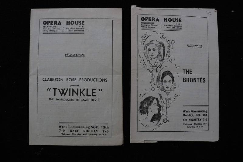 1940'S OPERA HOUSE PROGRAMME - LOT OF 8 - CHELTENHAM - K 2812
