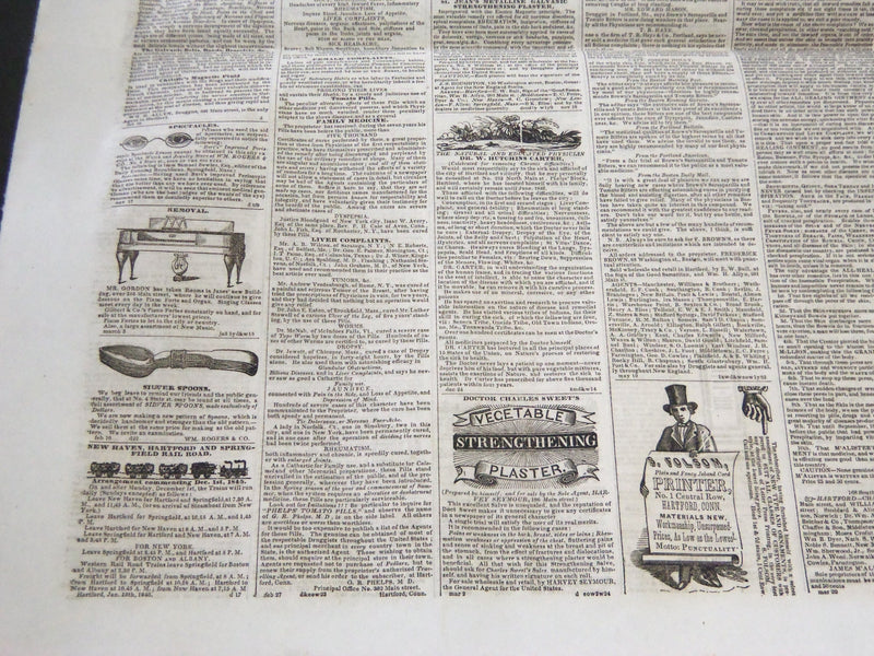 1846 THE DAILY TIMES HARTFORD CONNECTICUT NEWSPAPER LOT OF 2 - NP 2328