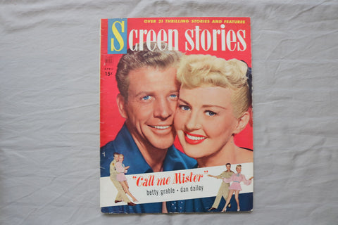 1951 APRIL SCREEN STORIES MAGAZINE - BETTY GRABLE & DAN DAILEY COVER - E 19899