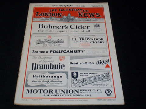 1955 FEBRUARY 19 ILLUSTRATED LONDON NEWS MAGAZINE NICE COVERS & ADS - E 4278